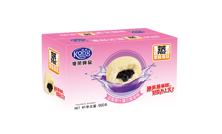 蓝莓味蒸蛋糕